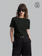 Women's Solid Color Minimalist Daily Wear Round Neck Short Sleeve T-Shirt, Black, Casual Loose Fi